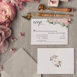 Blush Floral White Wedding Song Request RSVP-kaart RSVP Kaartje<br><div class="desc">Dit bloedige witte trouwliedje vraagt rsvp kaart design met prachtige, chic neutrale achtergronden van zwart of wit met eenvoudige moderne typografie en elegante kalligrafie om een verfijnde toon te zetten voor elke stijl van gebeurtenissen. Elk product is voorzien van prachtige blush roze rozen en perzik en ivoor hydrangeas, die voorzien...</div>