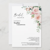 Blush Floral White Wedding Vrijgezellenfeest Kaart (Voorkant)
