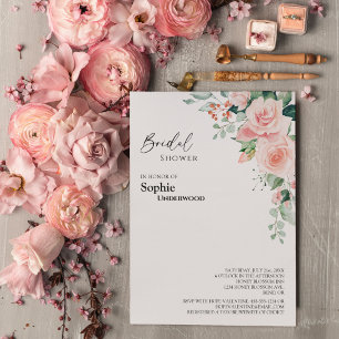 Blush Floral White Wedding Vrijgezellenfeest Kaart