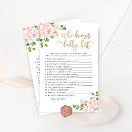 Blush floral Who kent papa beste baby shower game