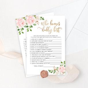 Blush floral Who kent papa beste baby shower game