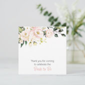 Blush Floral Wine Charm Label Bedankkaart (Staand voorkant)