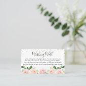 Blush Floral Wishing Well Vrijgezellenfeest Card Visitekaartje (Staand voorkant)