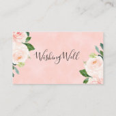 Blush Floral Wishing Well Vrijgezellenfeest Card Visitekaartje (Achterkant)