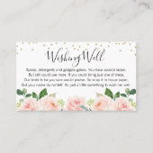 Blush Floral Wishing Well Vrijgezellenfeest Card Visitekaartje (Voorkant)