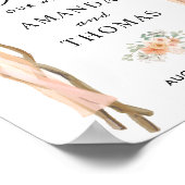 Blush Floral Wood Arbor Arch Weddenschap Welkomstt Poster (Hoek)