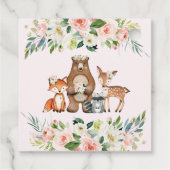 Blush Floral Woodland Bos Dieren Baby Meisje Bedankjes Labels (Achterkant)
