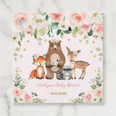 Blush Floral Woodland Bos Dieren Baby Meisje Bedankjes Labels (Voorkant)