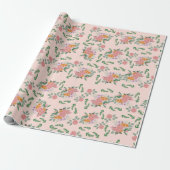 BLUSH FLORAL WRAPPING PAPIER (Uitgerold)