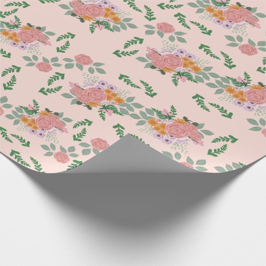 BLUSH FLORAL WRAPPING PAPIER (Hoek)