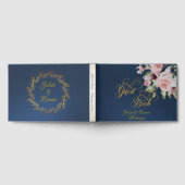 Blush Floral & Wreath - Blue/Gold Gastenboek (Volledig)
