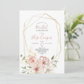 Blush Floral Wreath Bridal Luncheon Kaart (Staand voorkant)