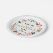 Blush Floral Wreath Happy Mothers Day Papieren Bordje (Gekanteld)