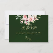 Blush Floral & Wreath RSVP - Emerald Kaartje (Voorkant)