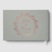 Blush Floral & Wreath - Sage/Rose Gold Gastenboek (Achterkant)