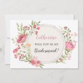 Blush Floral Wreath... zal je mijn Bridesmaid zijn Kaart (Voorkant)