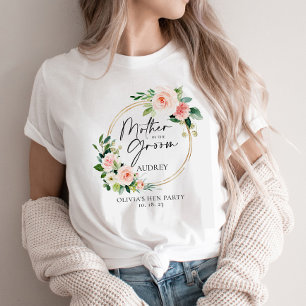 Blush Floral Wreatmoeder van de bruidegom T-shirt