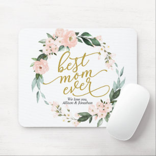 Blush Floral Wreats Best Mam Ever Moederdag Muismat