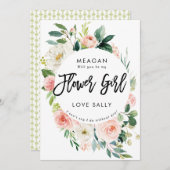 blush floral zal je mijn bloemmeisje zijn aankondiging (Voorkant / Achterkant)