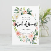 blush floral zal je mijn eerbewijs zijn ? aankondiging (Staand voorkant)