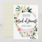 blush floral zal je mijn eerbewijs zijn ? aankondiging (Voorkant / Achterkant)