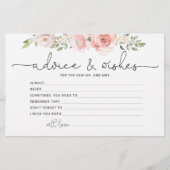 Blush florale adviezen en wensen vrijgezellenfeest briefpapier (Voorkant)