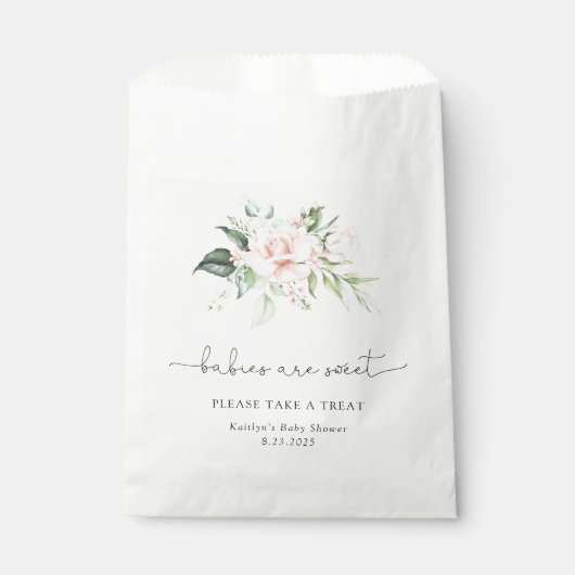 Blush Florale baby's zijn lekker.. Bedankzakje (Voorkant)