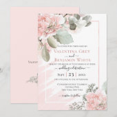 Blush florale dusty roos boho chic call kaart (Voorkant / Achterkant)