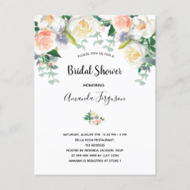 Blush florale eacalyptus bridale doucheuitnodiging briefkaart