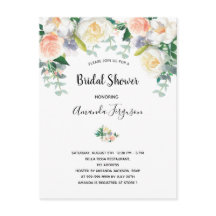 Blush florale eacalyptus bridale doucheuitnodiging