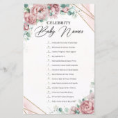 Blush florale eucalyptus Gold Celebrity Baby Names (Achterkant)