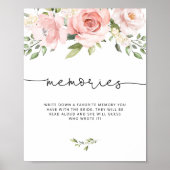 Blush florale herinneringen met bride bruid poster (Voorkant)