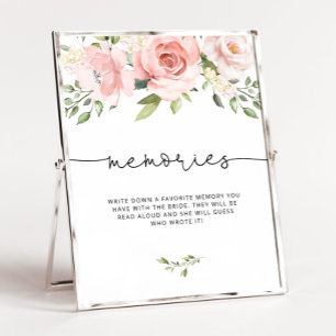 Blush florale herinneringen met bride bruid poster