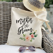 Blush florale moeder van de bruidegom tote bag