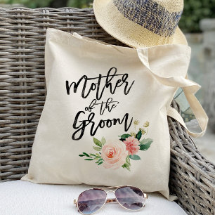 Blush florale moeder van de bruidegom tote bag