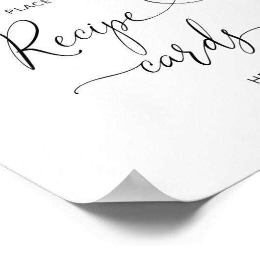 Blush florale plaats je recept kaarten hier poster (Hoek)