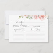 Blush florale recept kaart (Voorkant)