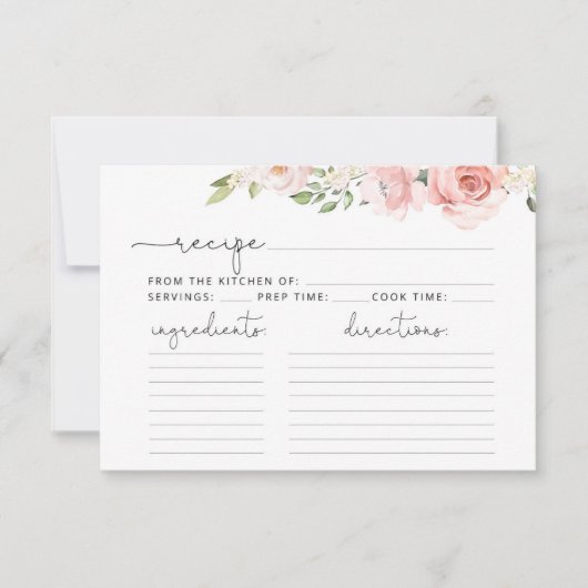 Blush florale recept kaart (Voorkant)