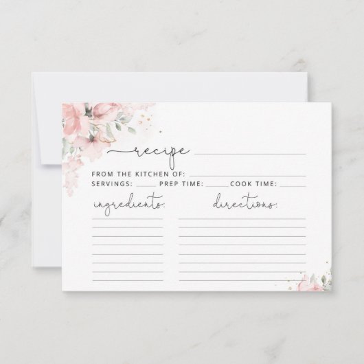Blush florale recept kaart (Voorkant)