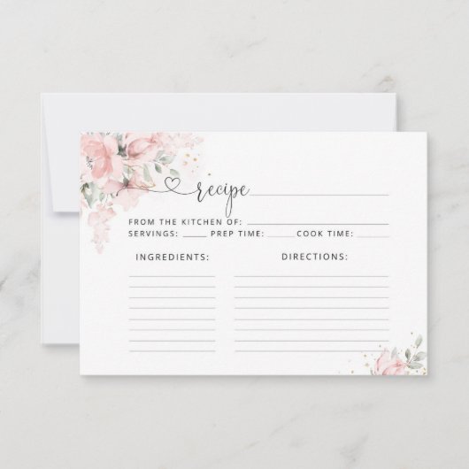Blush florale recept kaart (Voorkant)
