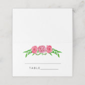 Blush florale trouwkaarten plaatskaartje (Buitenkant ongevouwen)