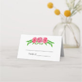 Blush florale trouwkaarten plaatskaartje (Voorkant)