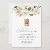 Blush Florale viering van levenslange uitvindingen Kaart (Voorkant)