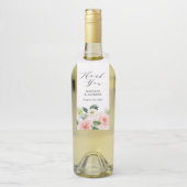 Blush Florals | Aangepaste bruiloft Flessenhanger (Op fles)