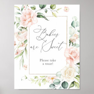 Blush Florals Baby's zijn een tweet Treat-teken Poster