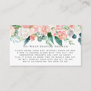 Blush Florals Display Shower Invitation Insert Informatiekaartje