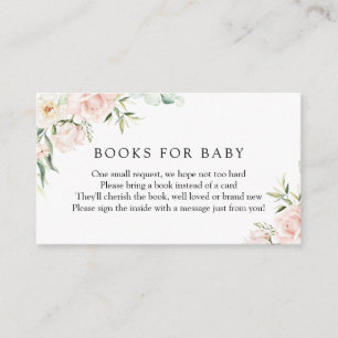 Blush Florals en Greenery Books voor Baby Enclosur Informatiekaartje