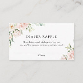 Blush Florals en Greenery Diaper Raffle Informatiekaartje