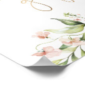 Blush Florals en groen Kaarten en geschenken teken Poster (Hoek)