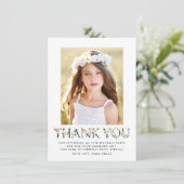 Blush Florals | Foto van Birthday Thank You Card Bedankkaart (Staand voorkant)
